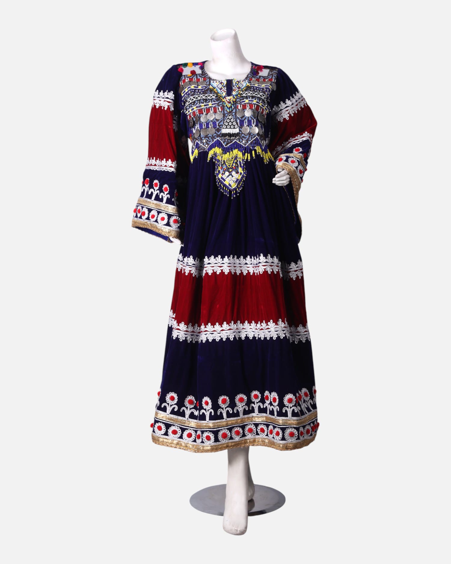 Afghan Hand Embroidered Velvet Dress