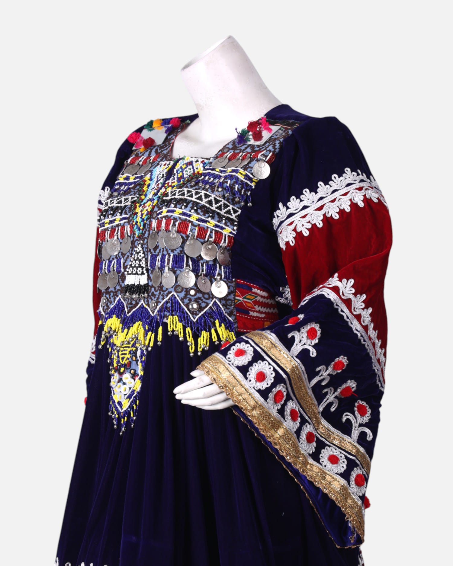Afghan Hand Embroidered Velvet Dress