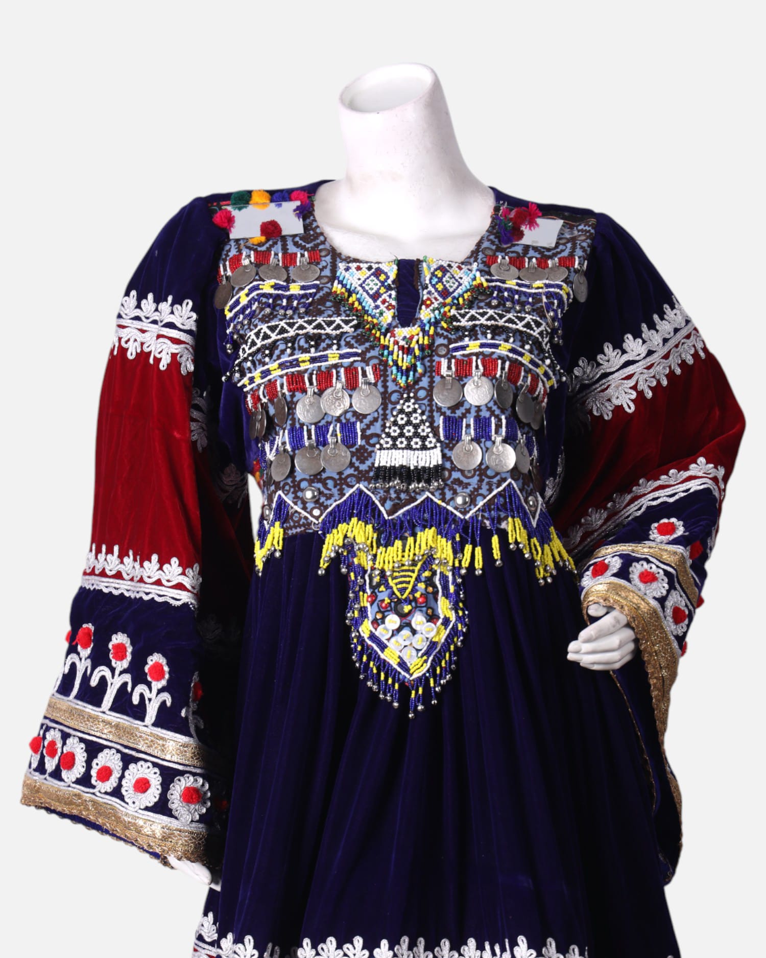 Afghan Hand Embroidered Velvet Dress