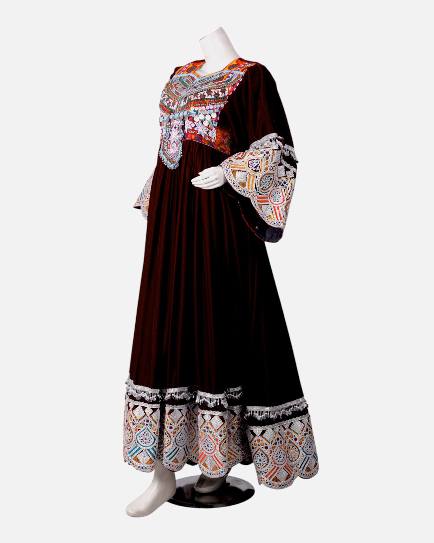 Afghan Embroidered Velvet Dress