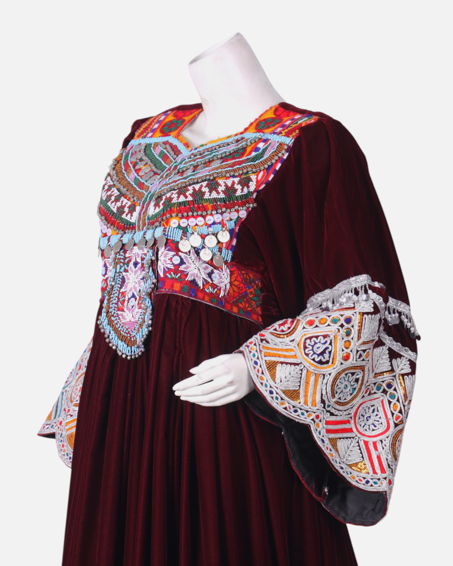 Afghan Embroidered Velvet Dress