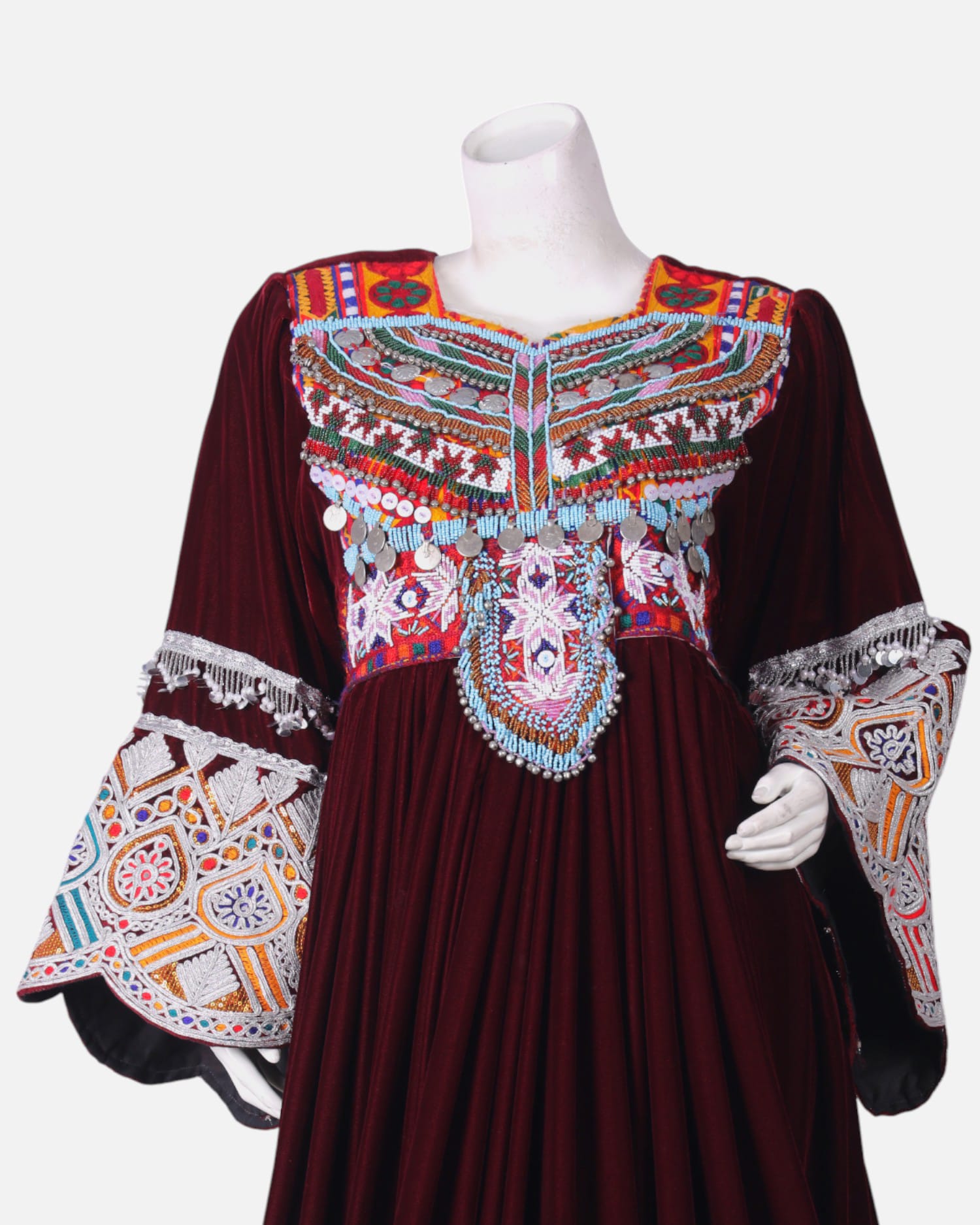 Afghan Embroidered Velvet Dress