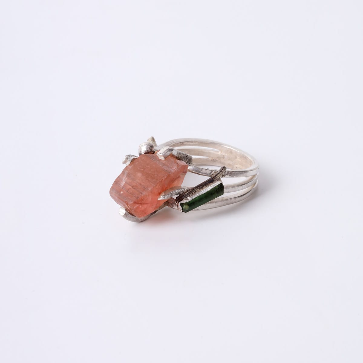 Pink Tourmaline Silver Ring
