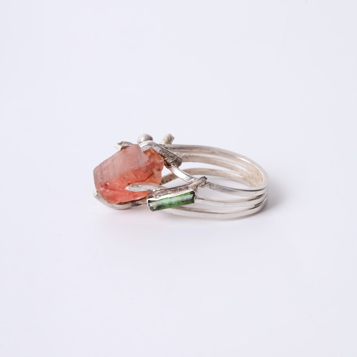 Pink Tourmaline Silver Ring