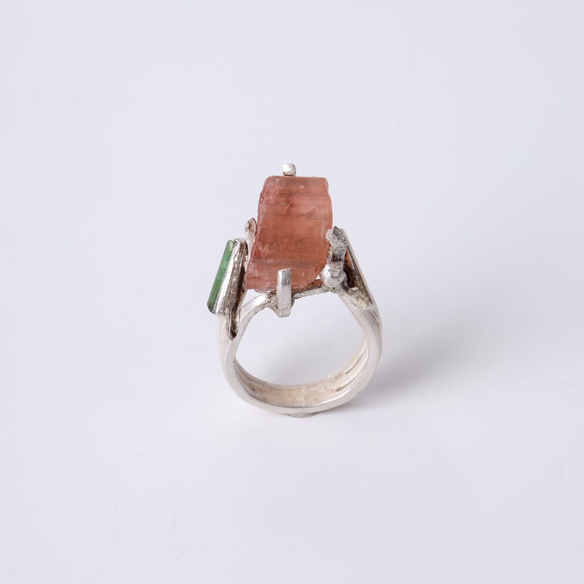 Pink Tourmaline Silver Ring
