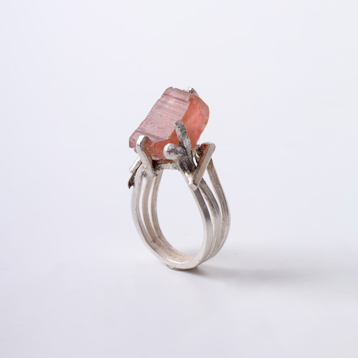 Pink Tourmaline Silver Ring