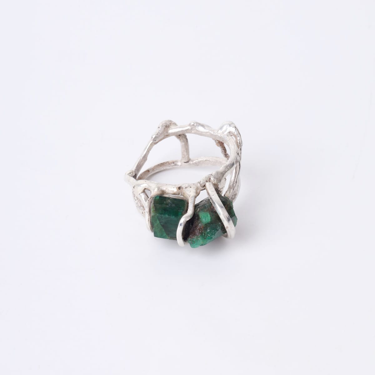 Emerald Silver Ring
