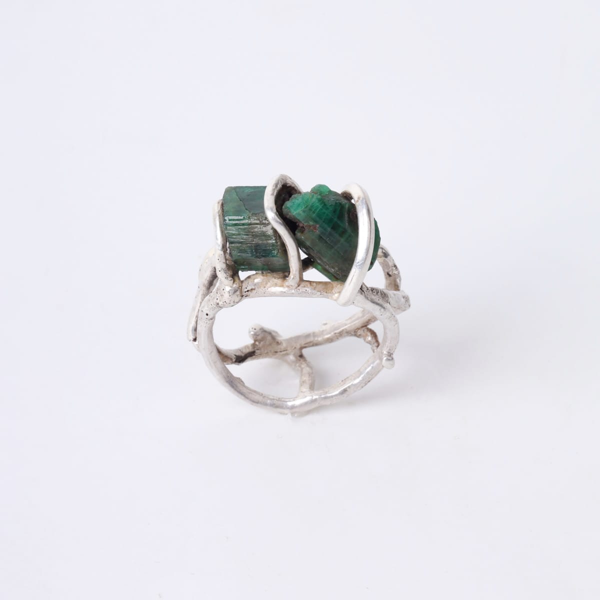 Emerald Silver Ring