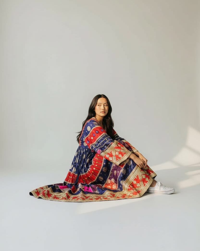Afghan Kuchi Embroidered Dress For Wedding