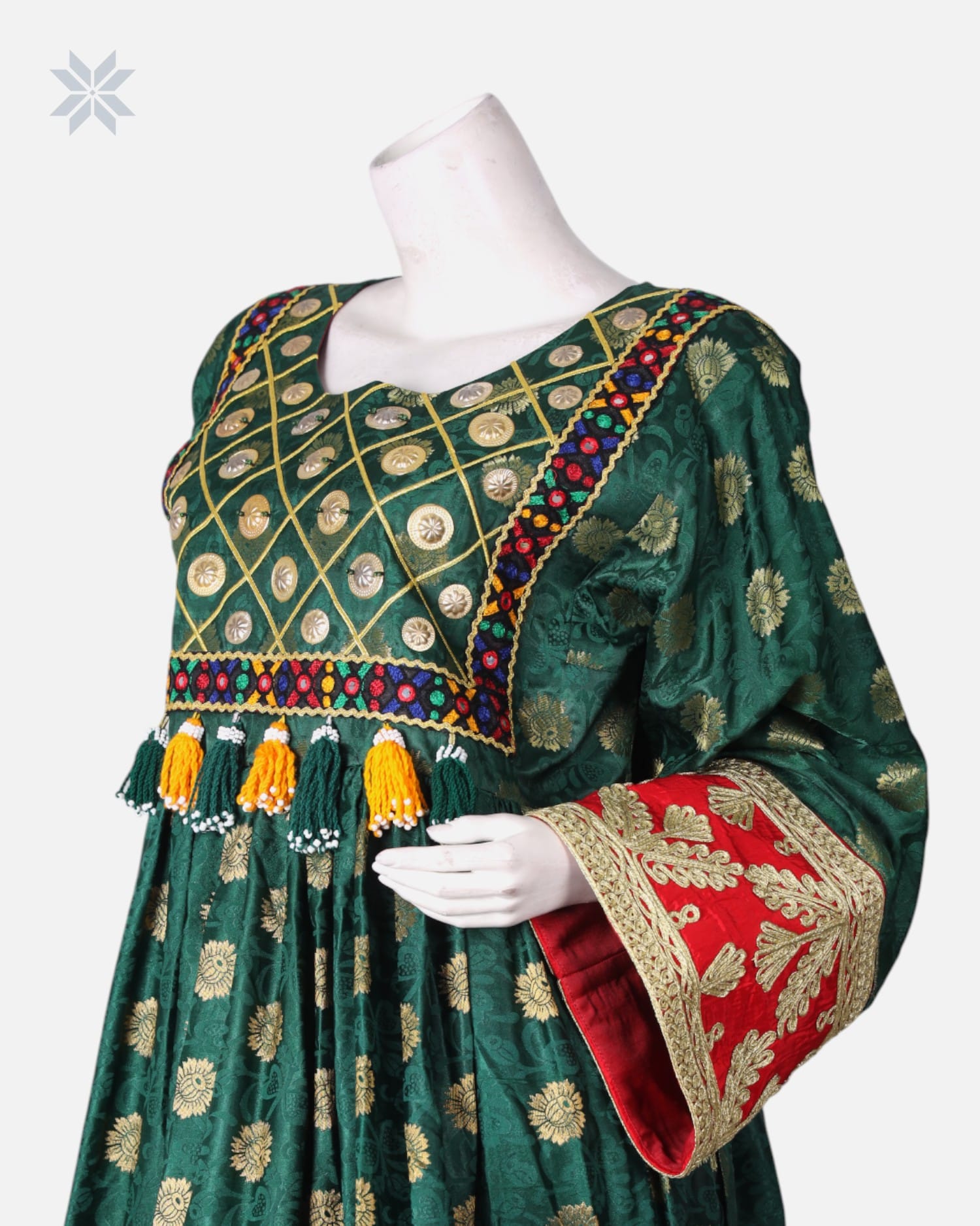 Green Banarasi Fabric Dress 2 piece