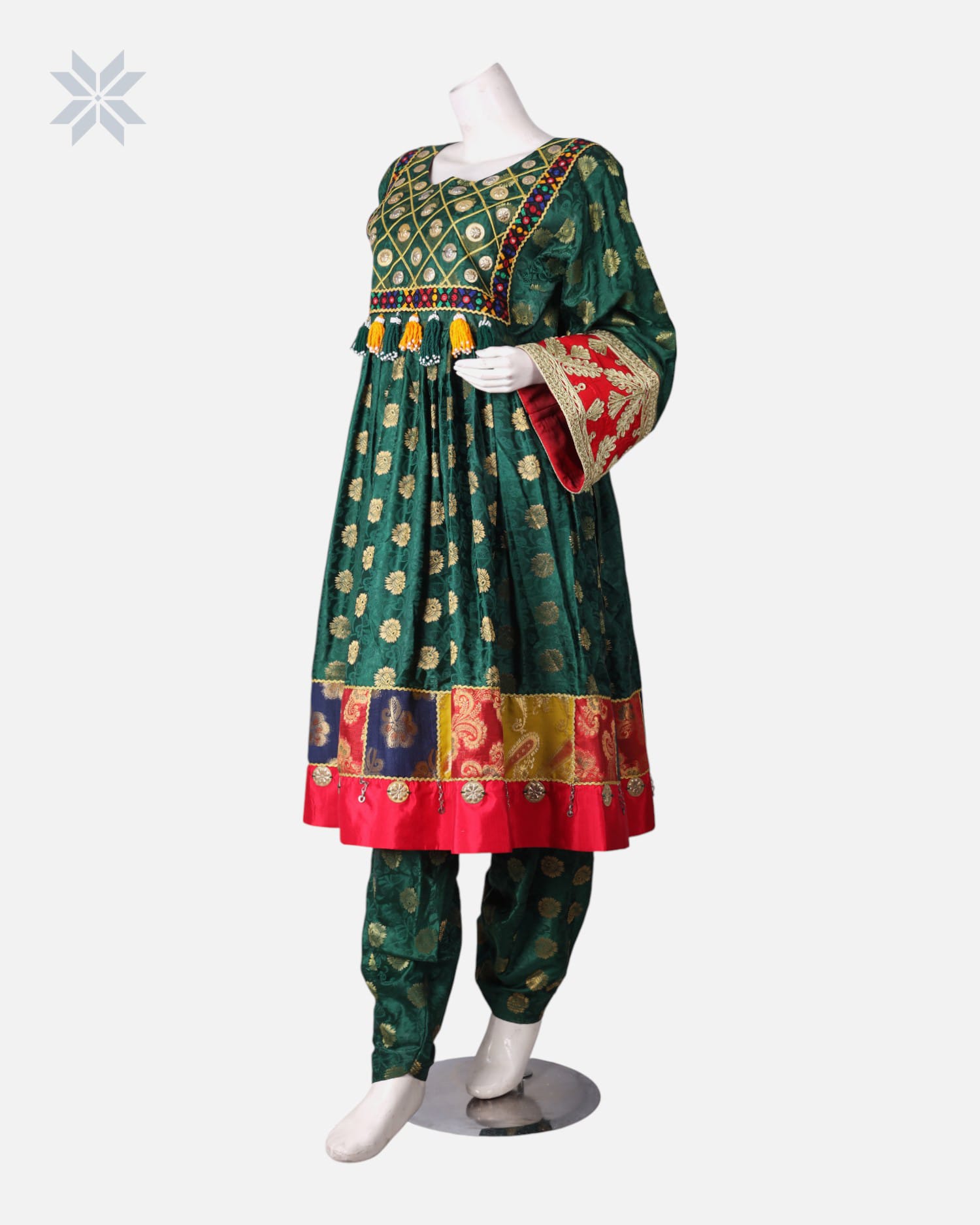 Green Banarasi Fabric Dress 2 piece