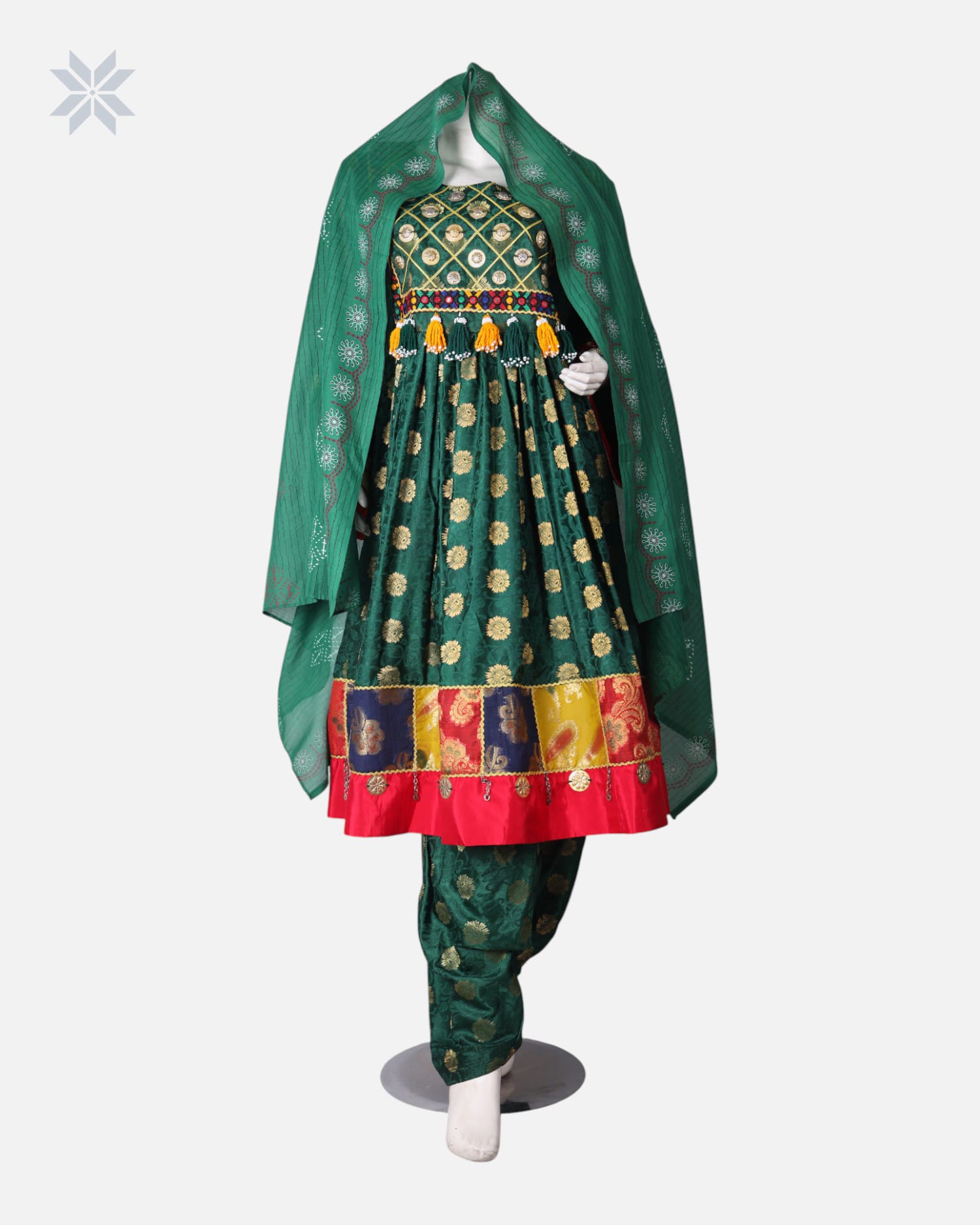 Green Banarasi Fabric Dress 2 piece