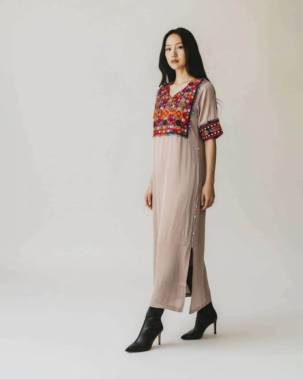 Traditional Handmade Satin Dress For Women