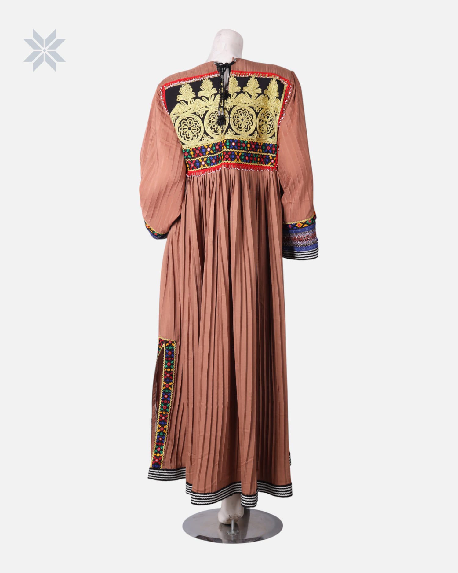 Afghan Pleated Cotton Long Dress