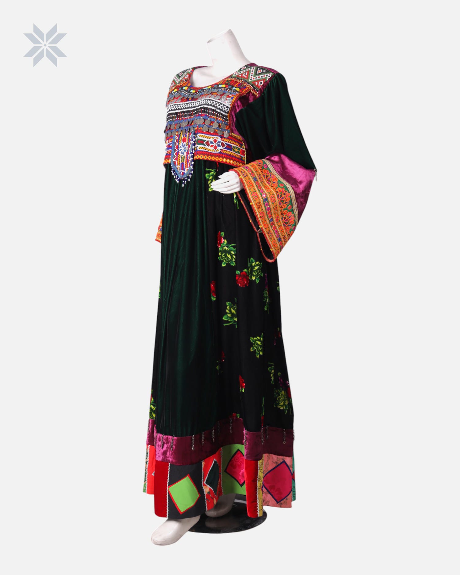 Velvet Kuchi Dress Hand Embroidery