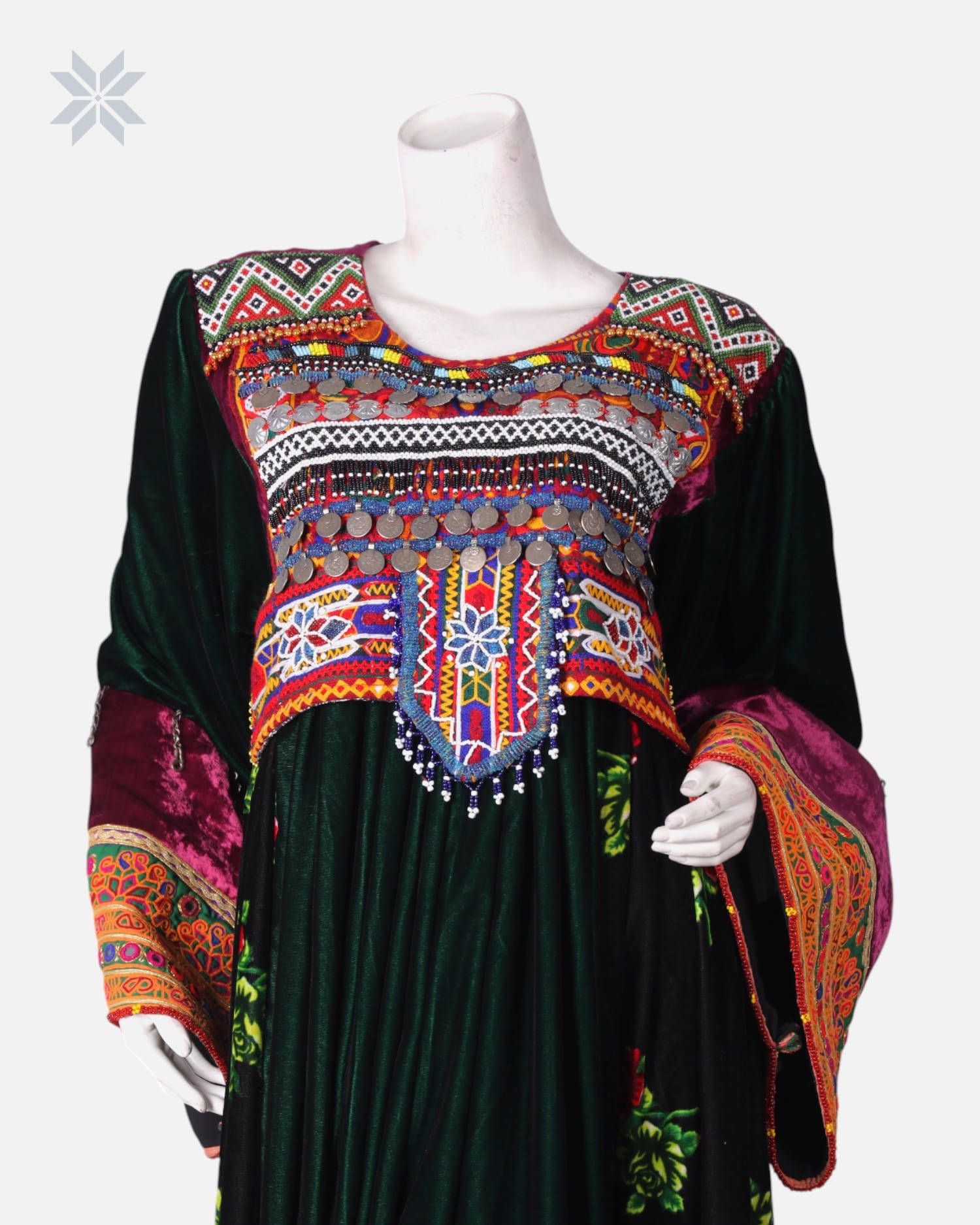 Velvet Kuchi Dress Hand Embroidery