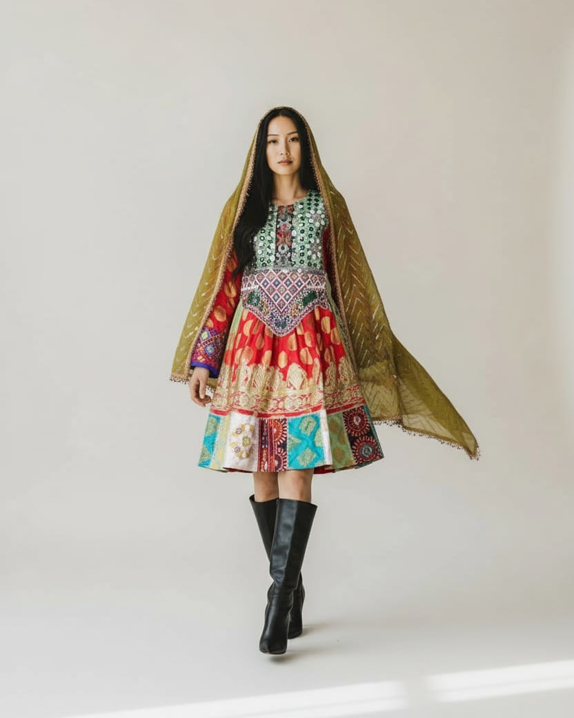 Afghan Embroidered Dress Set