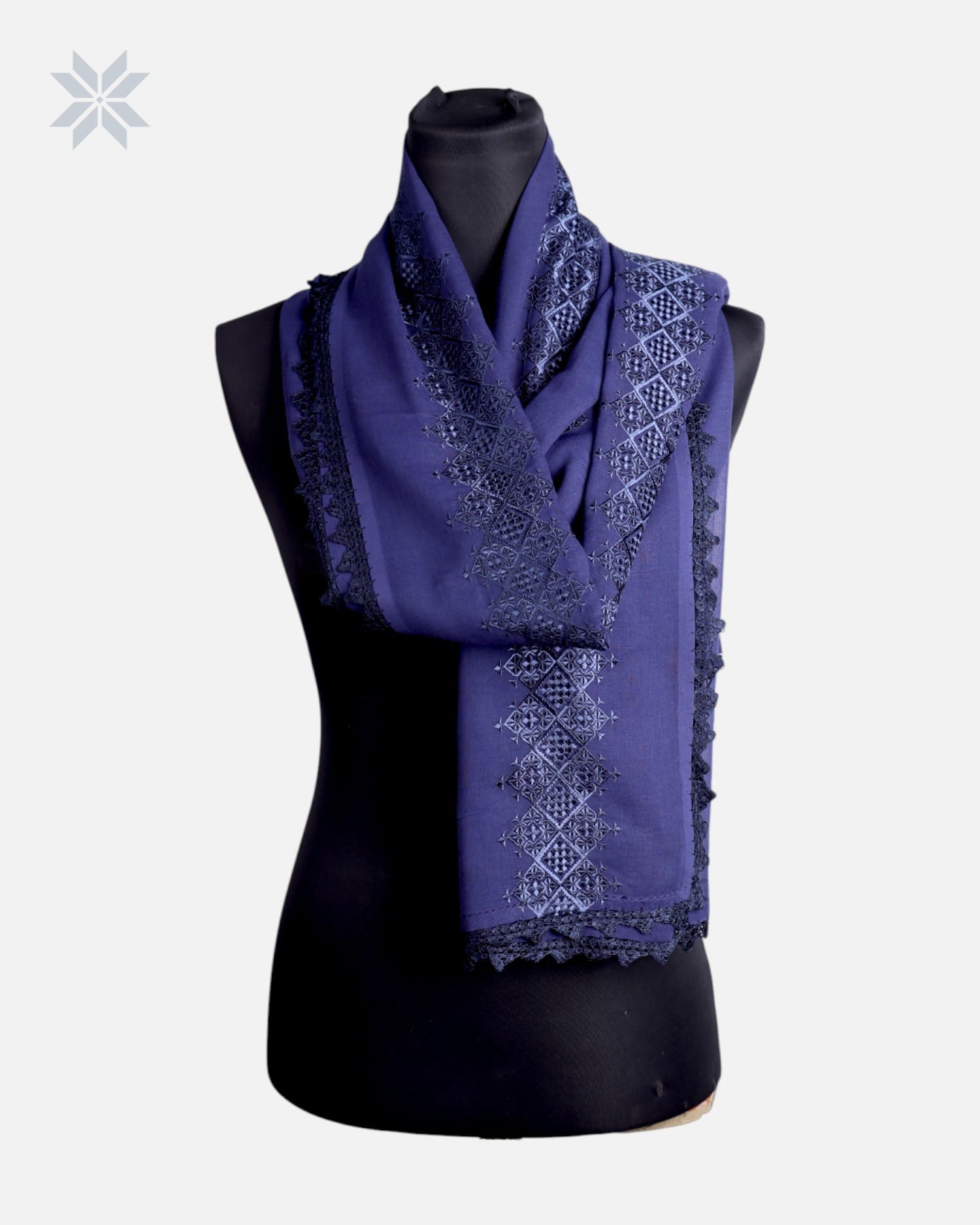 Geometric Chiffon Shawl Handmade