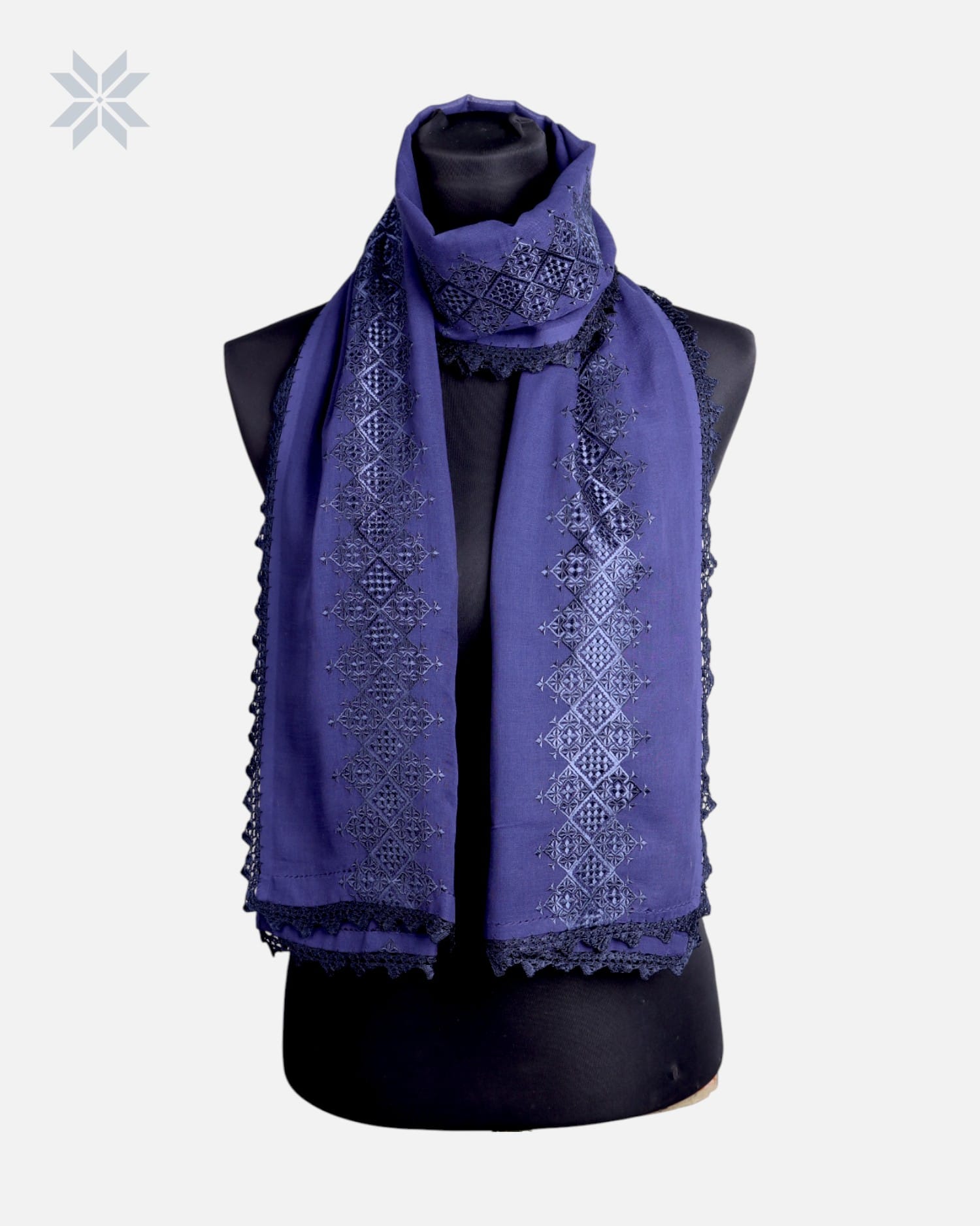 Geometric Chiffon Shawl Handmade