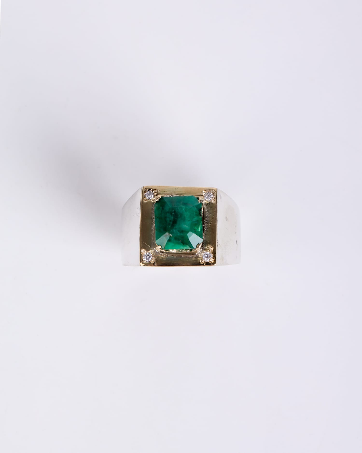 Men’s 925 Sterling Silver Ring with Panjshir Emerald
