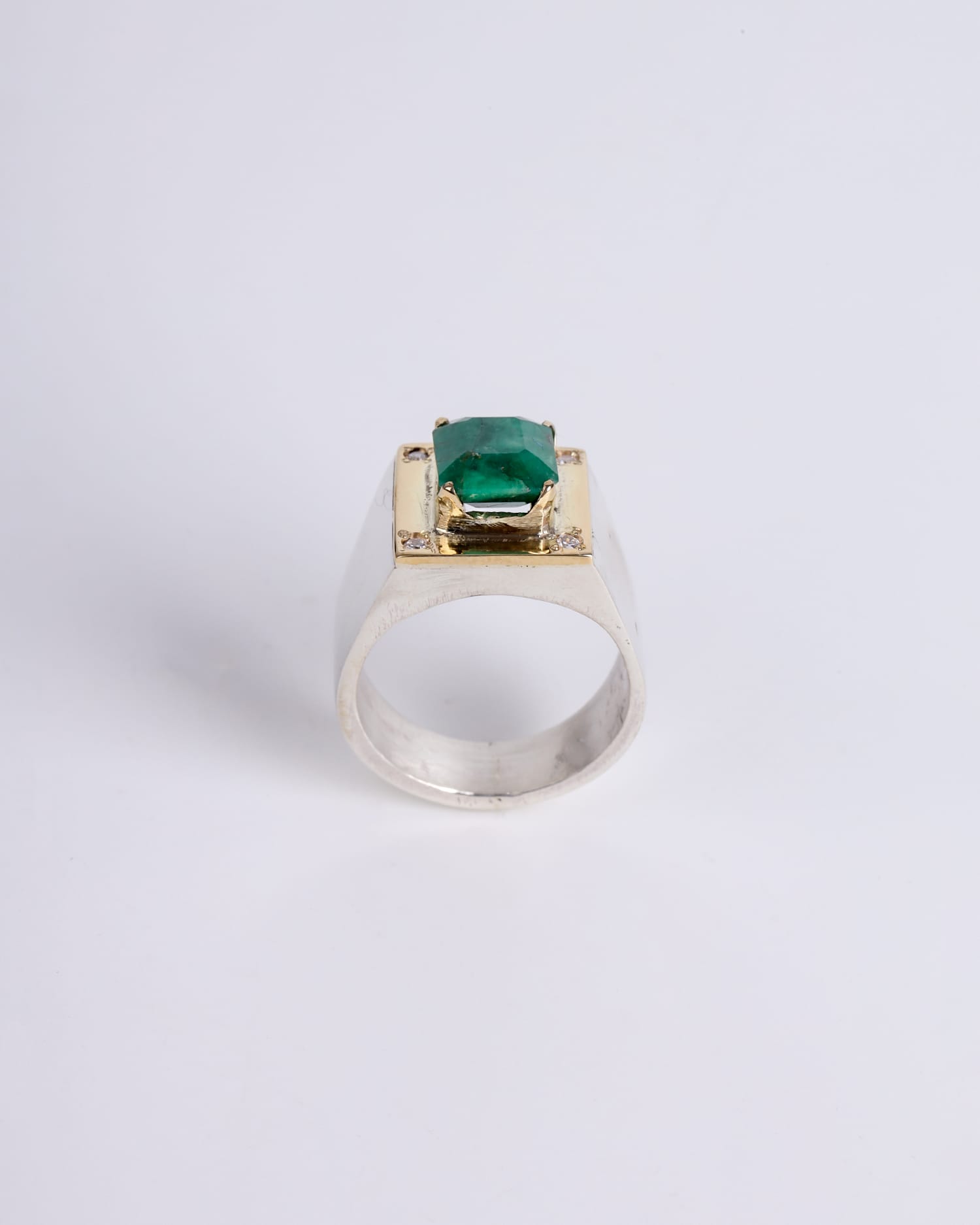 Men’s 925 Sterling Silver Ring with Panjshir Emerald
