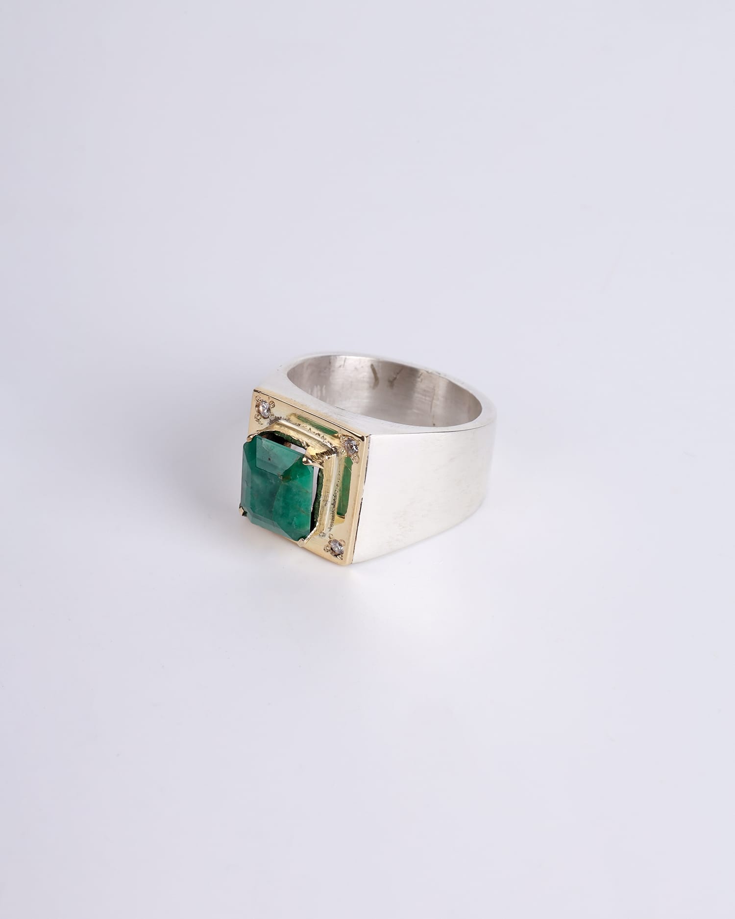 Men’s 925 Sterling Silver Ring with Panjshir Emerald