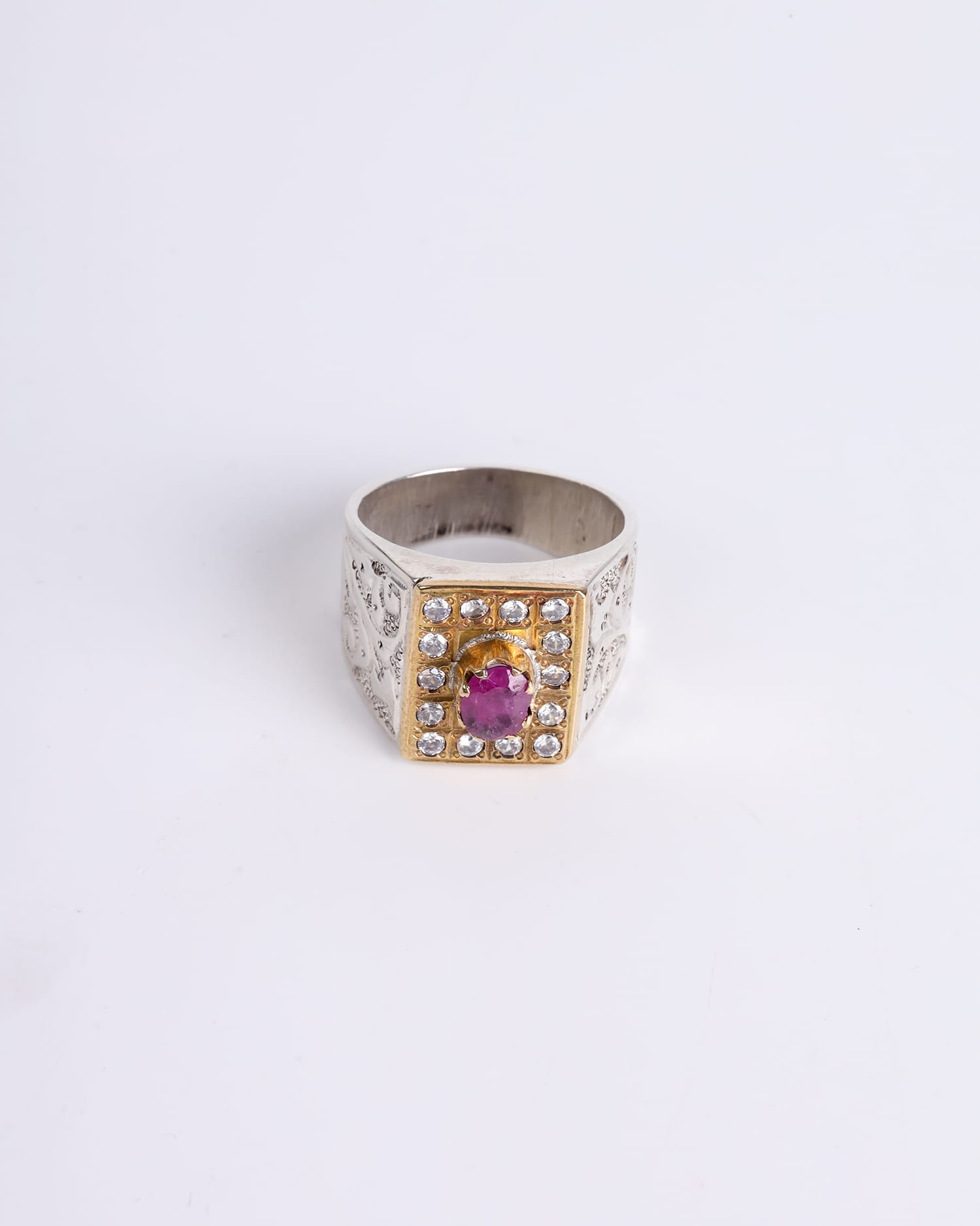 Jackdelak Ruby Men’s Silver Ring