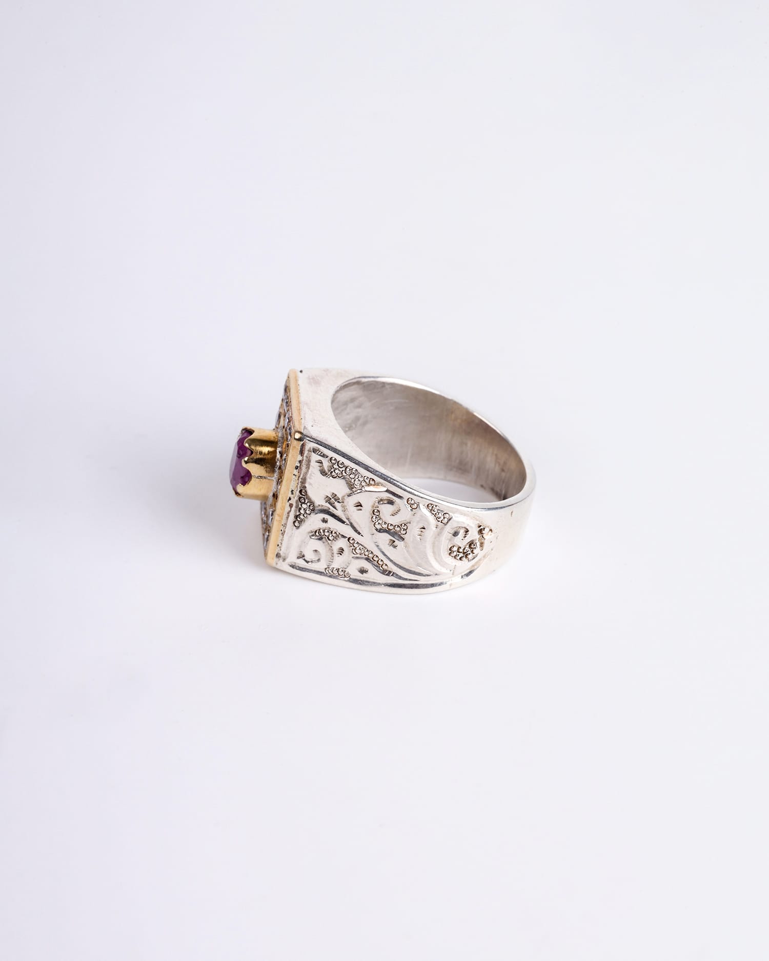 Jackdelak Ruby Men’s Silver Ring