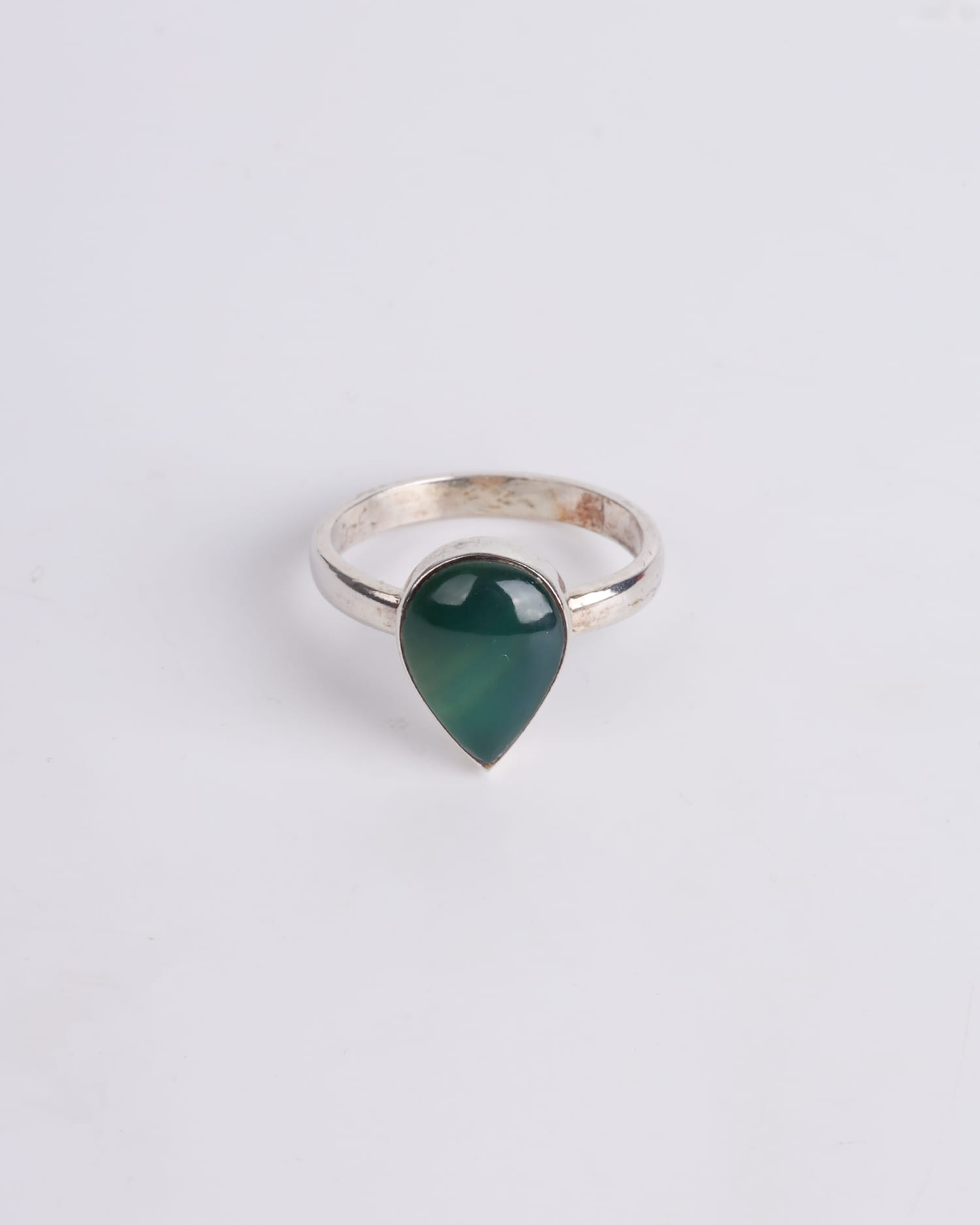 Elegant Green Agate Drop Ring