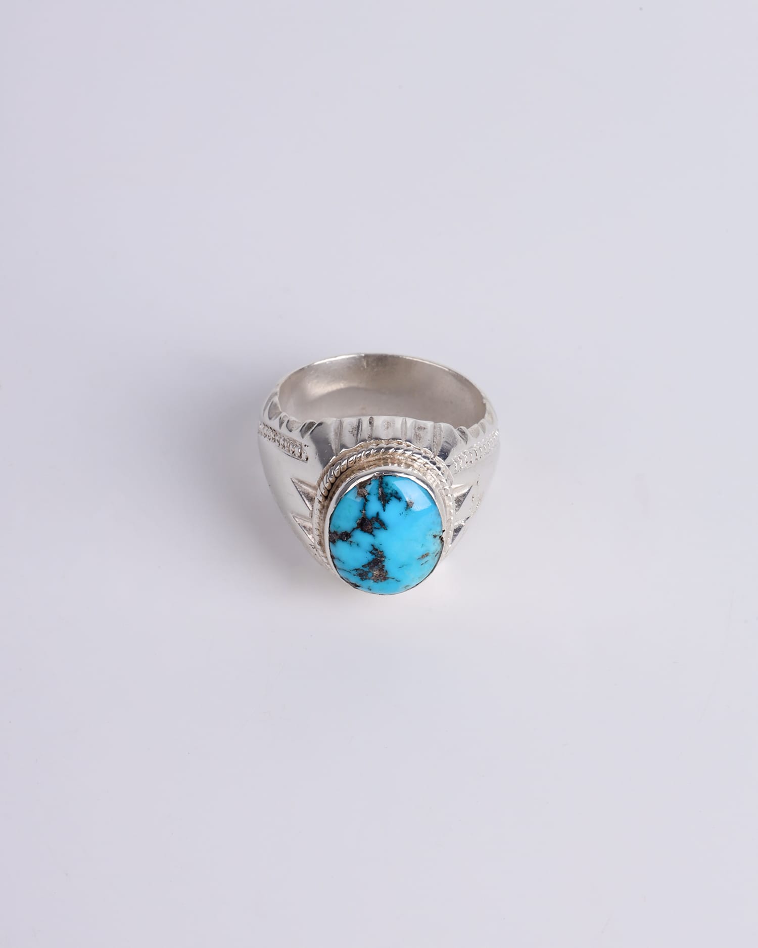 Men's Turquoise Nishapuri Ring with 925 Sterling Silver