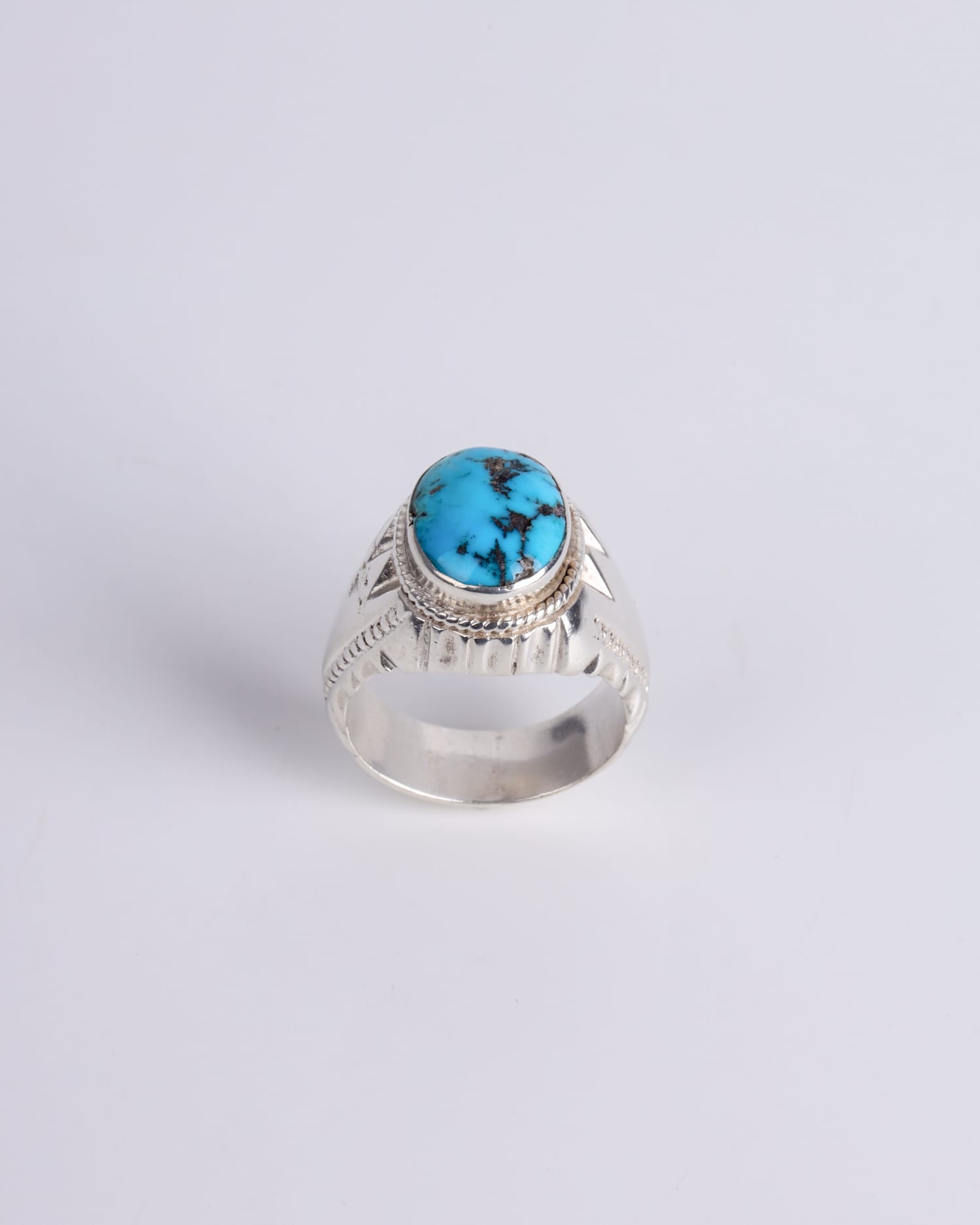 Men's Turquoise Nishapuri Ring with 925 Sterling Silver