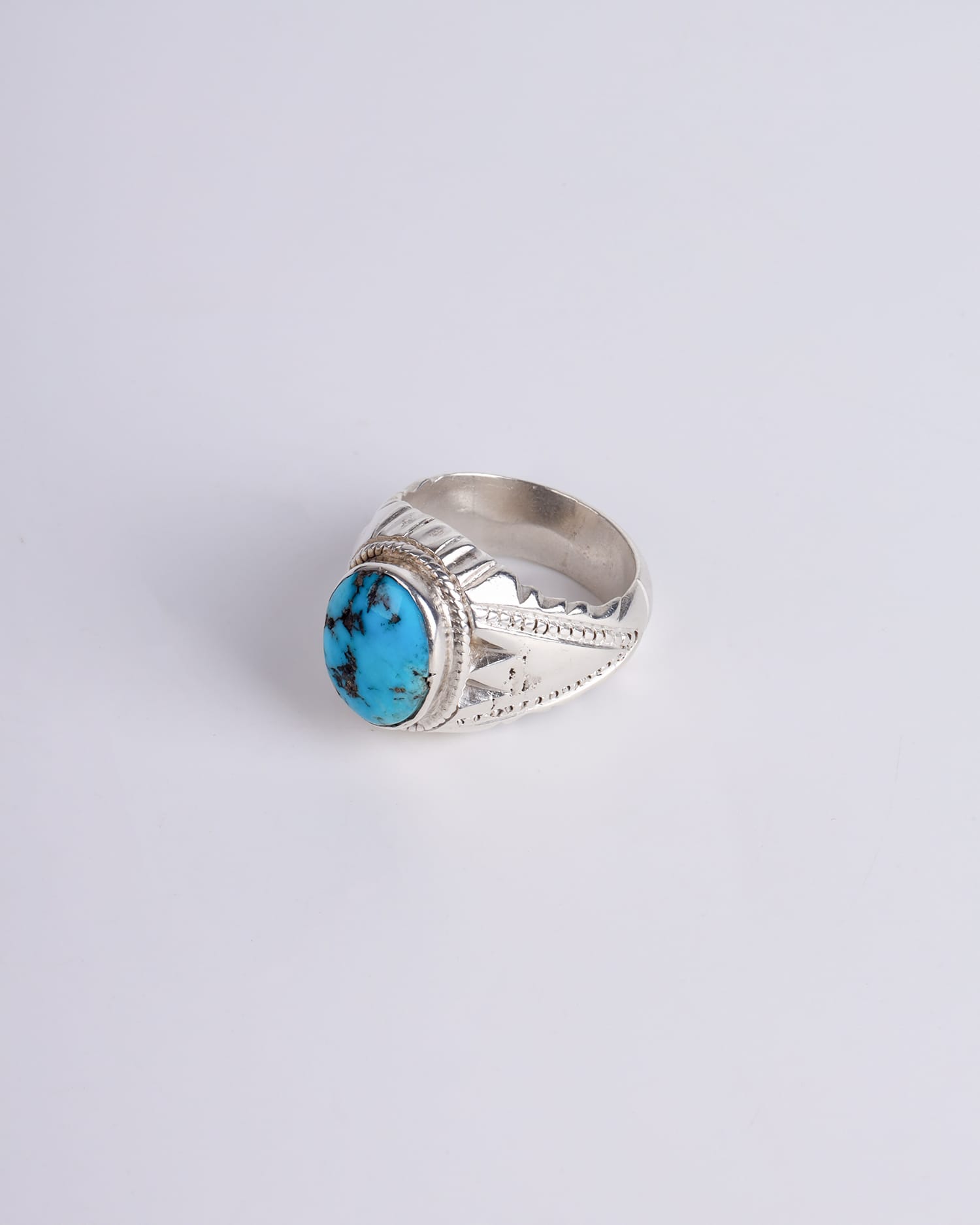 Men's Turquoise Nishapuri Ring with 925 Sterling Silver