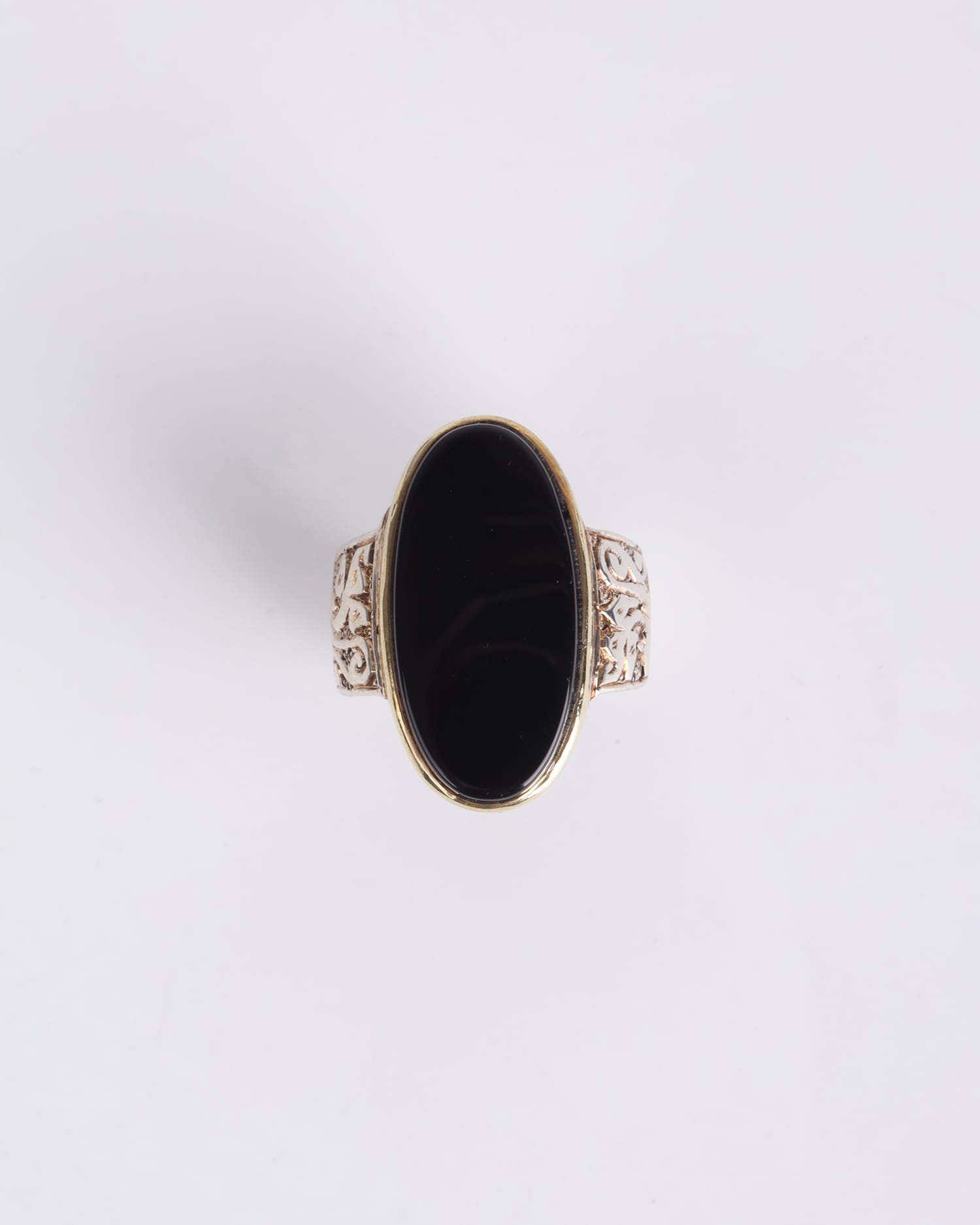 Men's Black Agate Ring