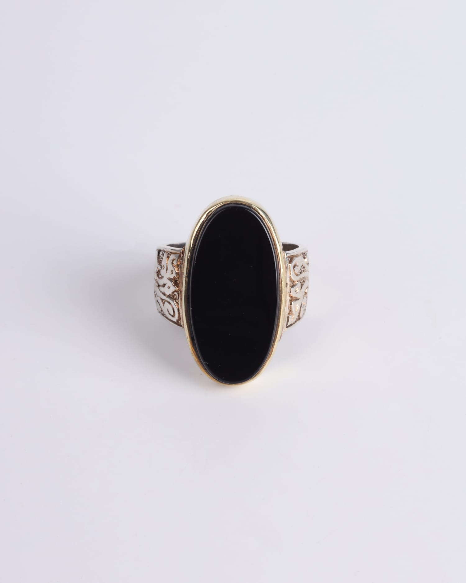 Men's Black Agate Ring