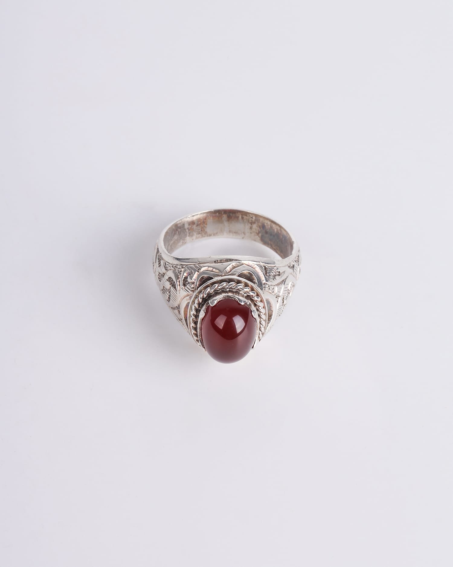 Natural Red Agate (Aqeeq) Ring