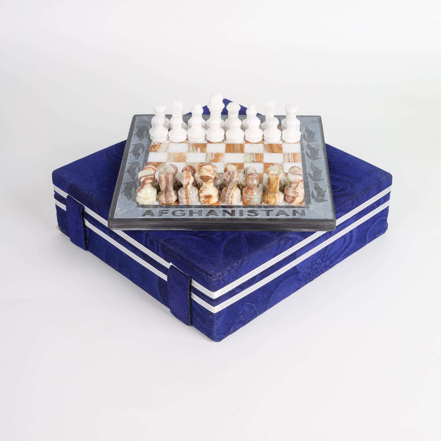 Afghan Onyx & Marble Chess Set – Handmade