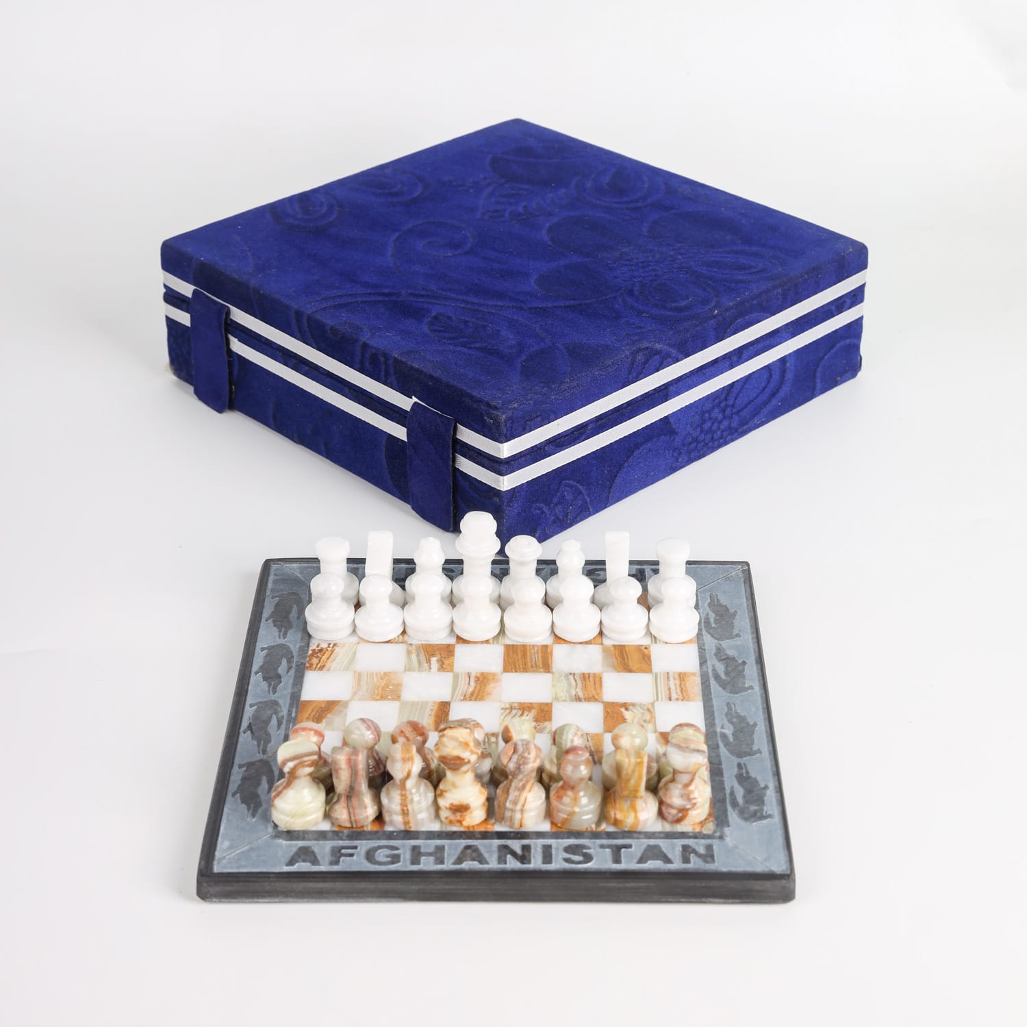 Afghan Onyx & Marble Chess Set – Handmade