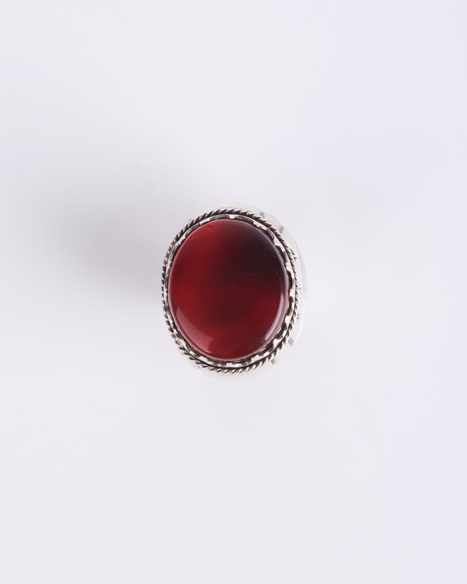 Silver Men's Ring Red Agate Handmade