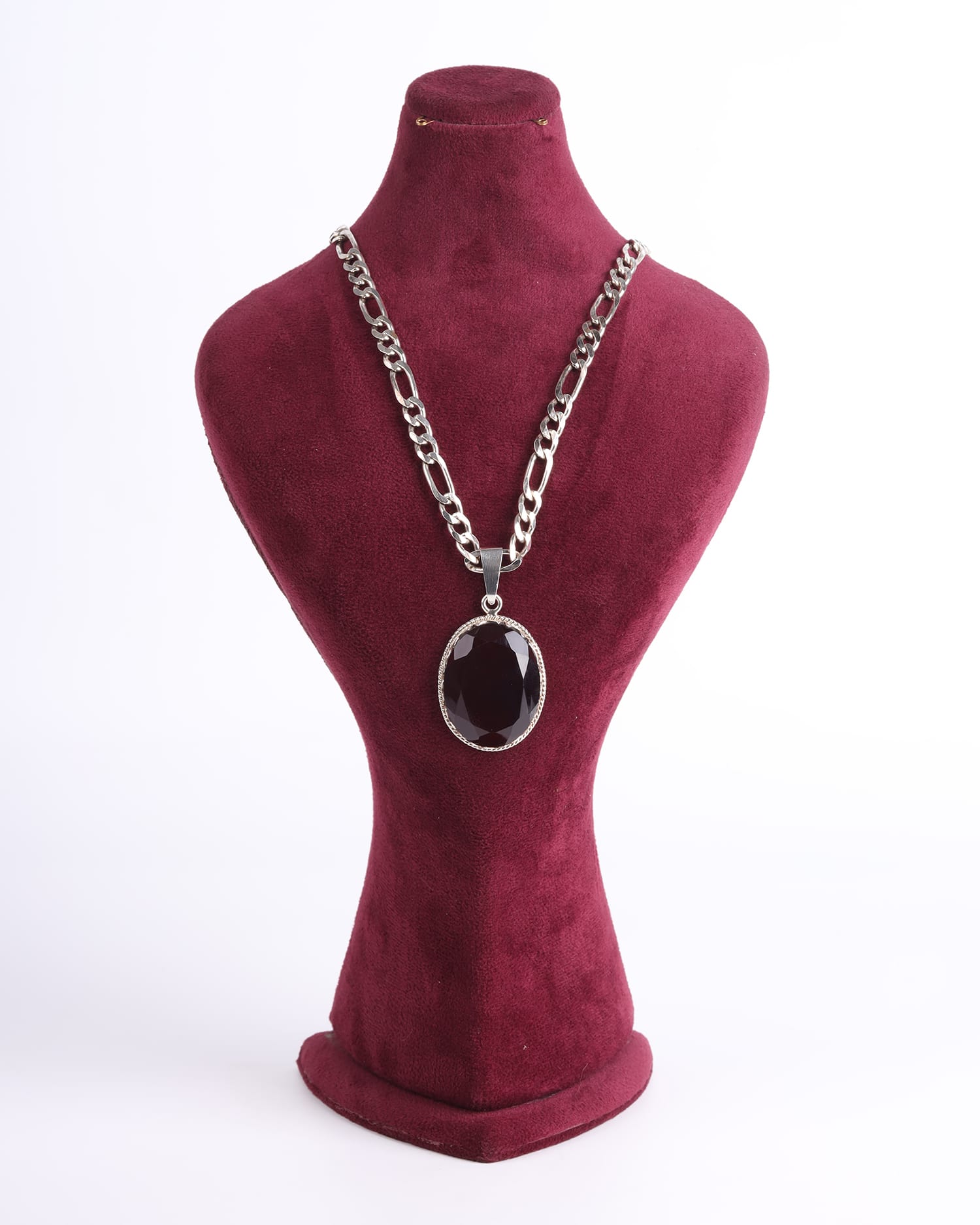 925 Sterling Silver Black Agate Pendant