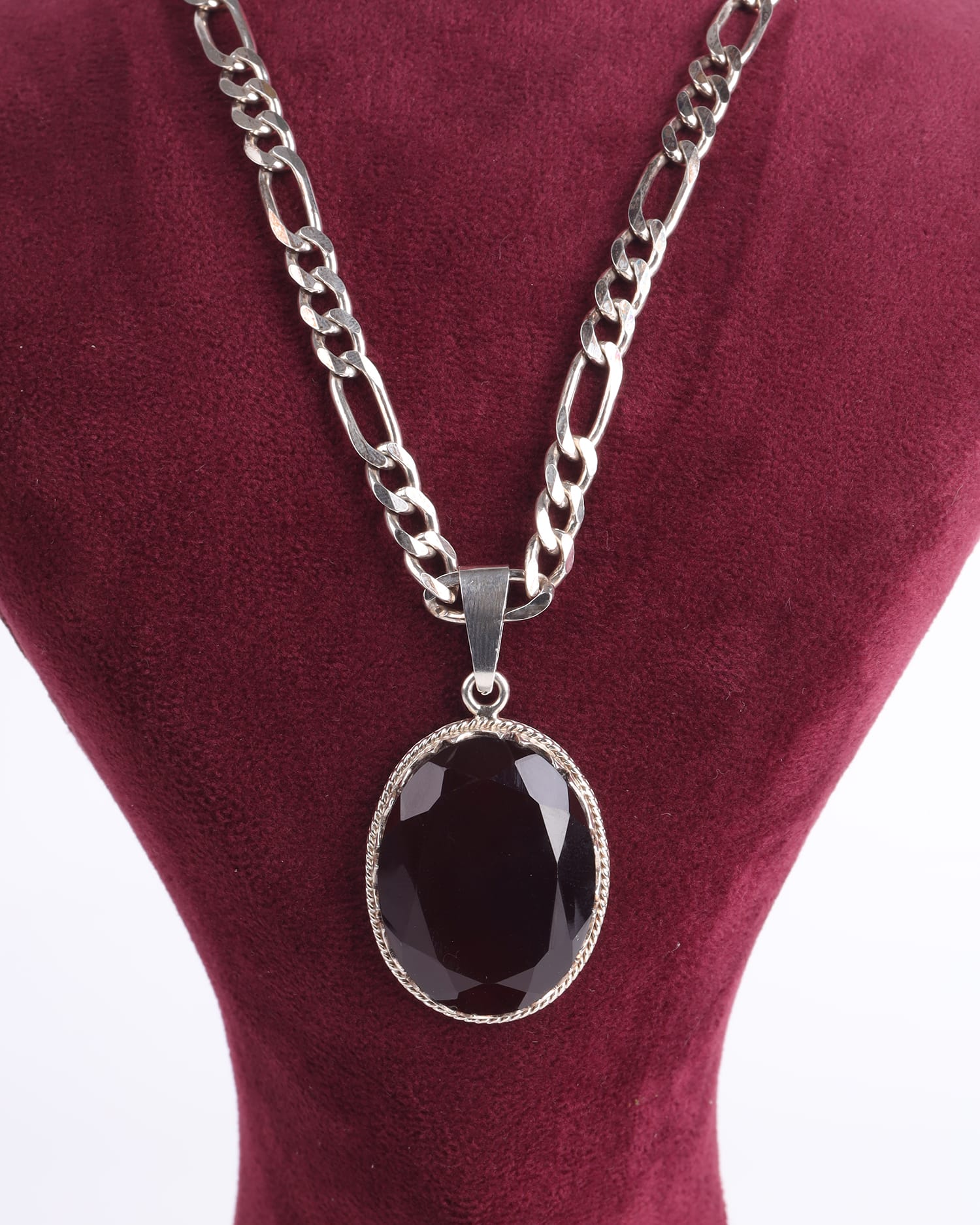 925 Sterling Silver Black Agate Pendant