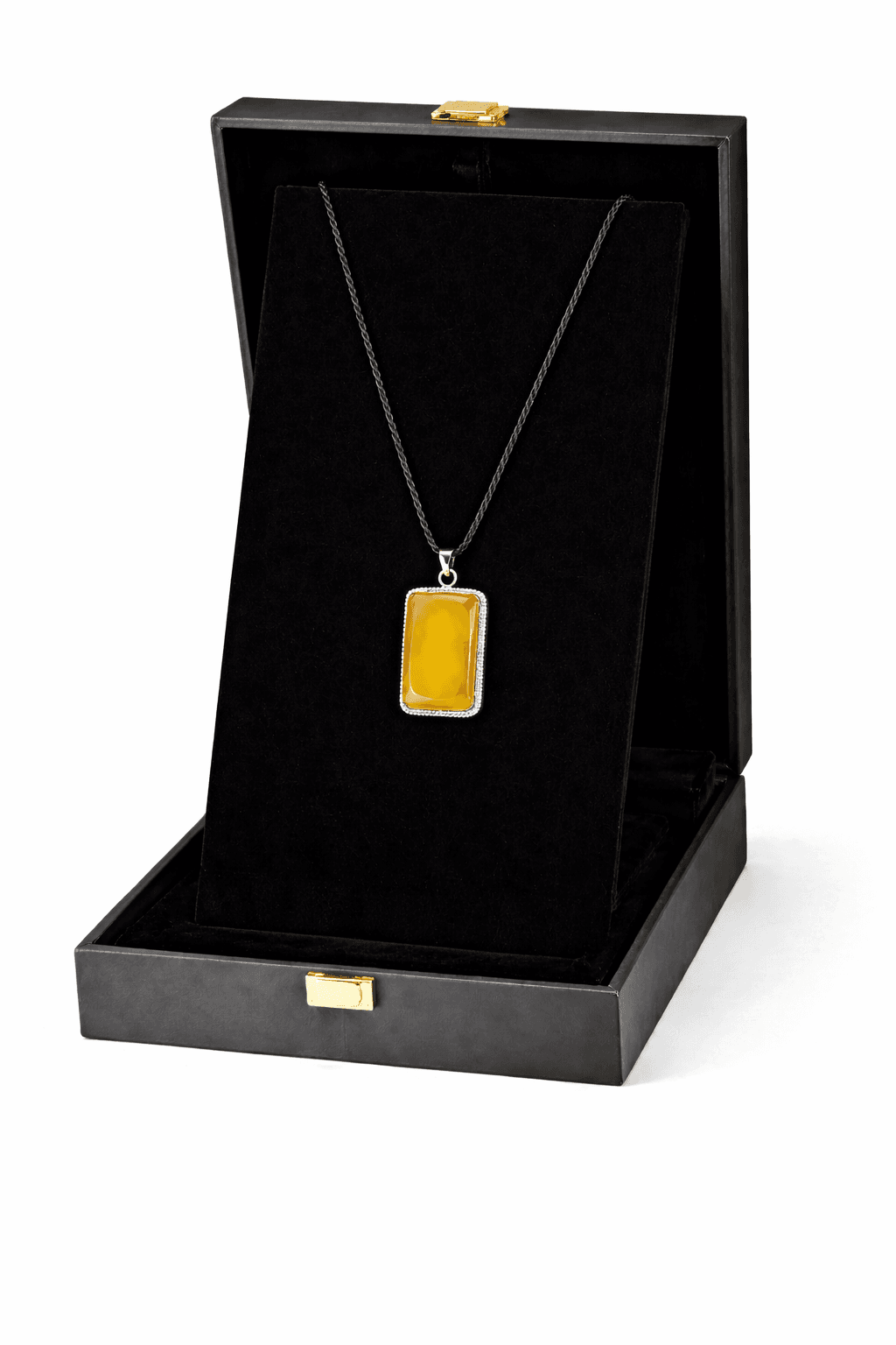 Lemon Agate Pendant in 925 Sterling Silver