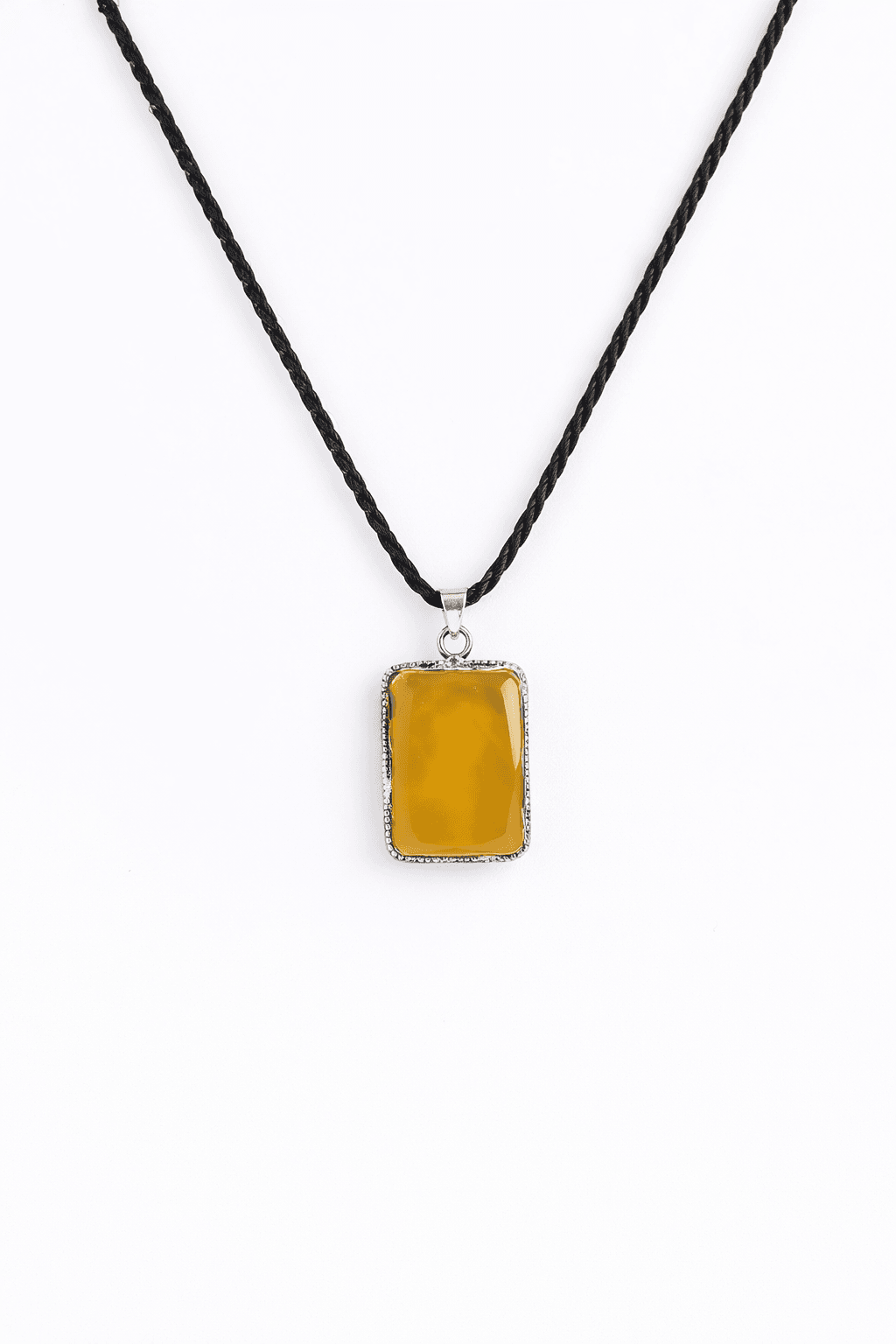 Lemon Agate Pendant in 925 Sterling Silver