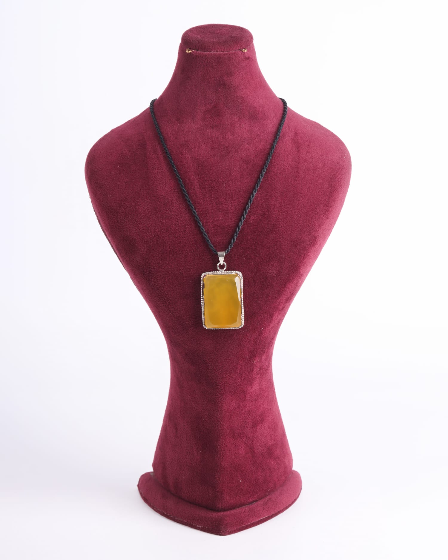 Lemon Agate Pendant in 925 Sterling Silver