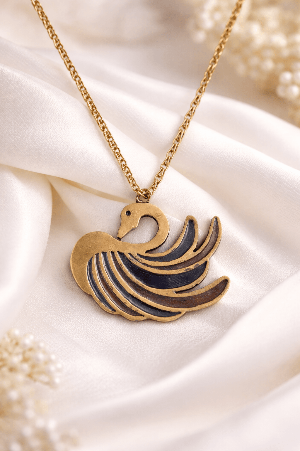 Blue Bird Enamel Pendant Necklace