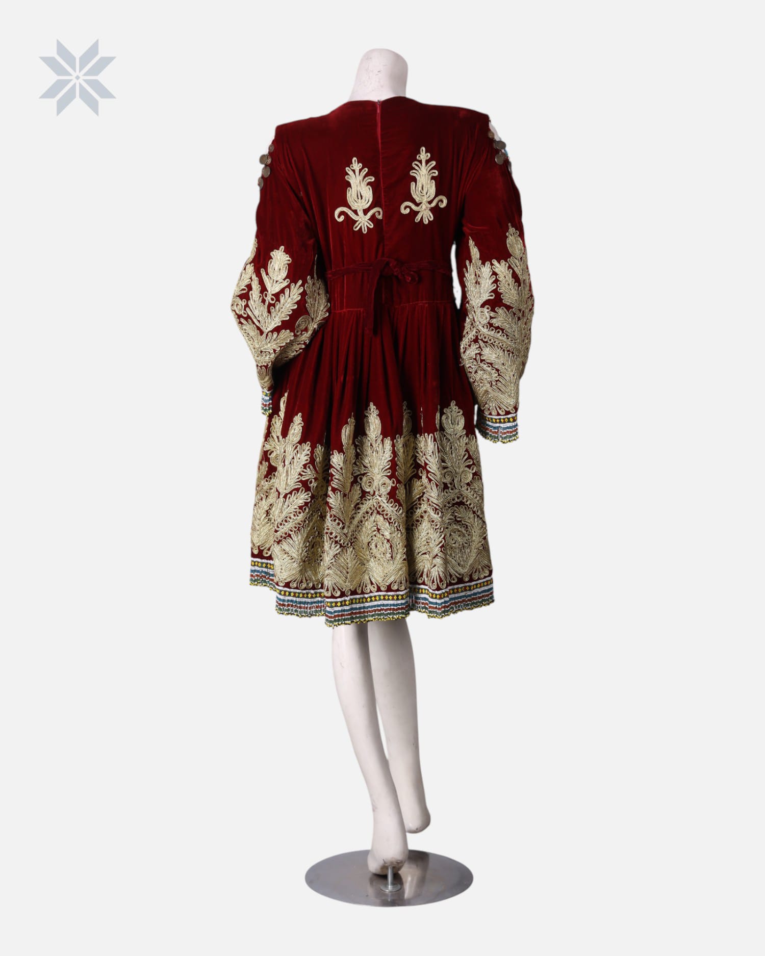 Gand Afghani Velvet Dress Hand Embroidered
