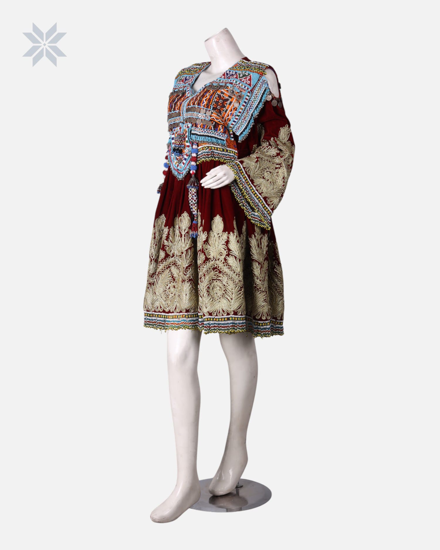 Gand Afghani Velvet Dress Hand Embroidered