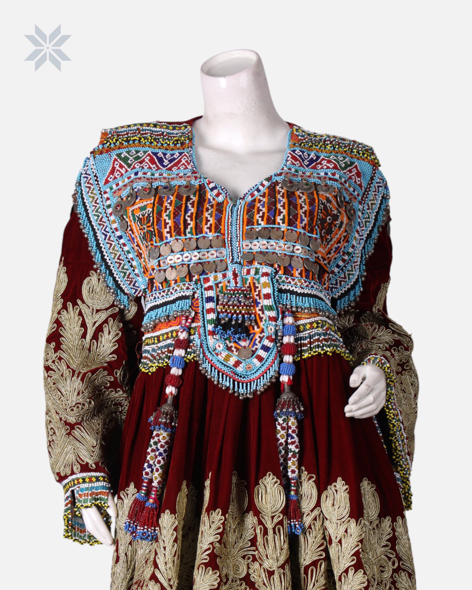 Gand Afghani Velvet Dress Hand Embroidered