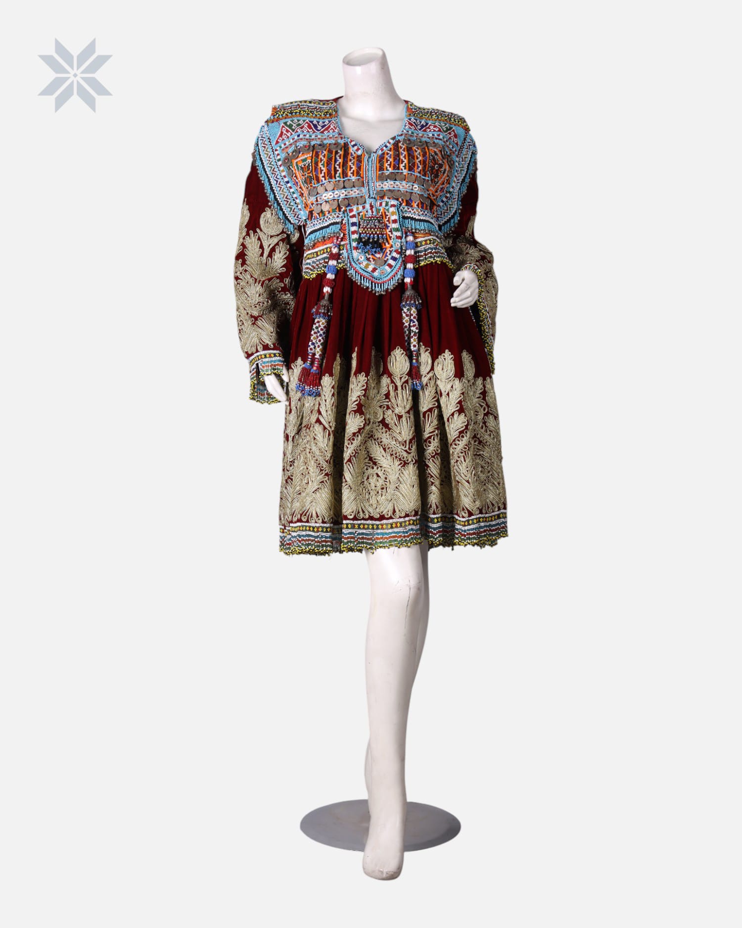 Gand Afghani Velvet Dress Hand Embroidered