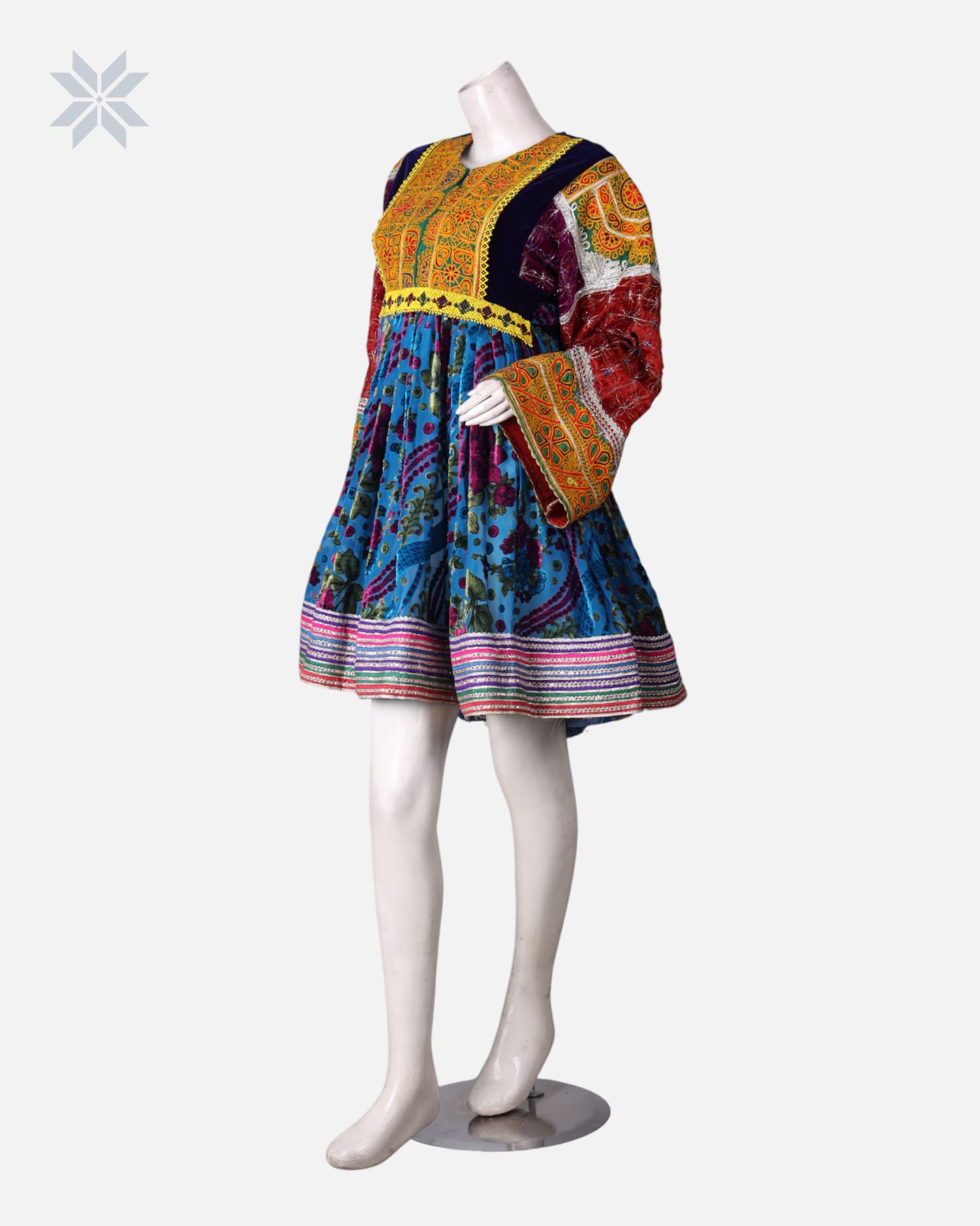 Handmade Afghan Traditional Multicolor Dress