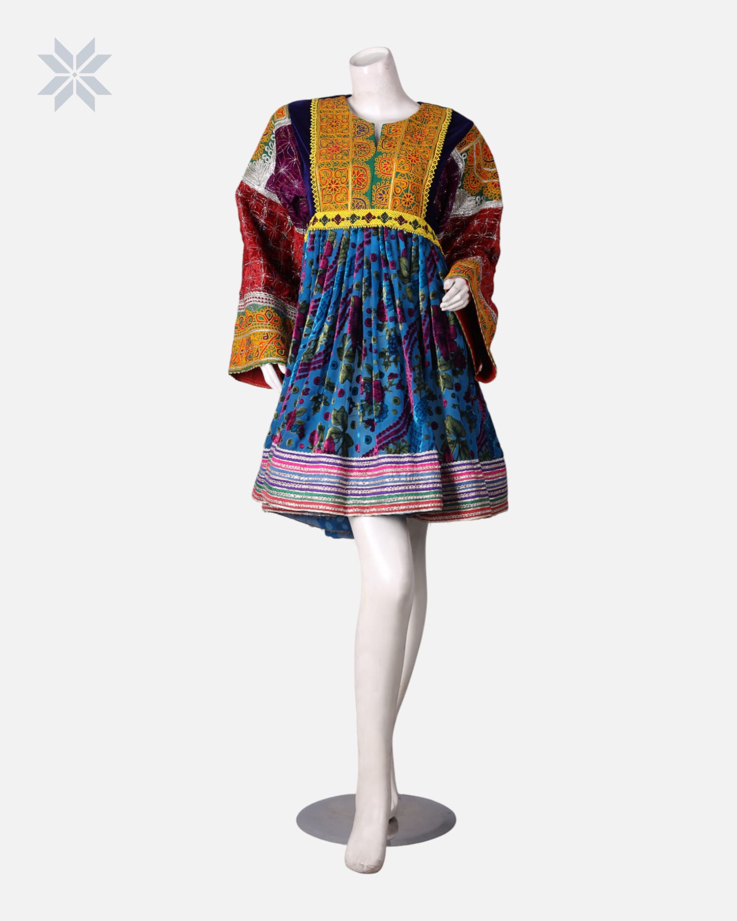 Handmade Afghan Traditional Multicolor Dress